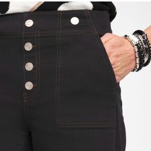 CHICO’S Faux Button Pull-On Crop Wide Leg Jeans Sz 8